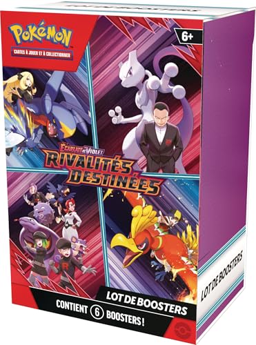 Pokémon: Lot de boosters Écarlate et Violet – Rivalités Destinées du JCC Pokémon (6 boosters)