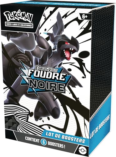 Pokémon : Lot de boosters Écarlate et Violet – Foudre Noire (6 boosters) du JCC Pokémon