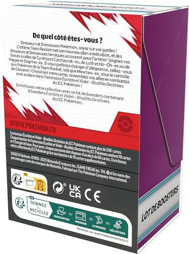 Pokémon: Lot de boosters Écarlate et Violet – Rivalités Destinées du JCC Pokémon (6 boosters)