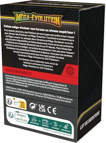 Pokémon : Lot de boosters Méga-Évolution du JCC Pokémon (6 boosters)