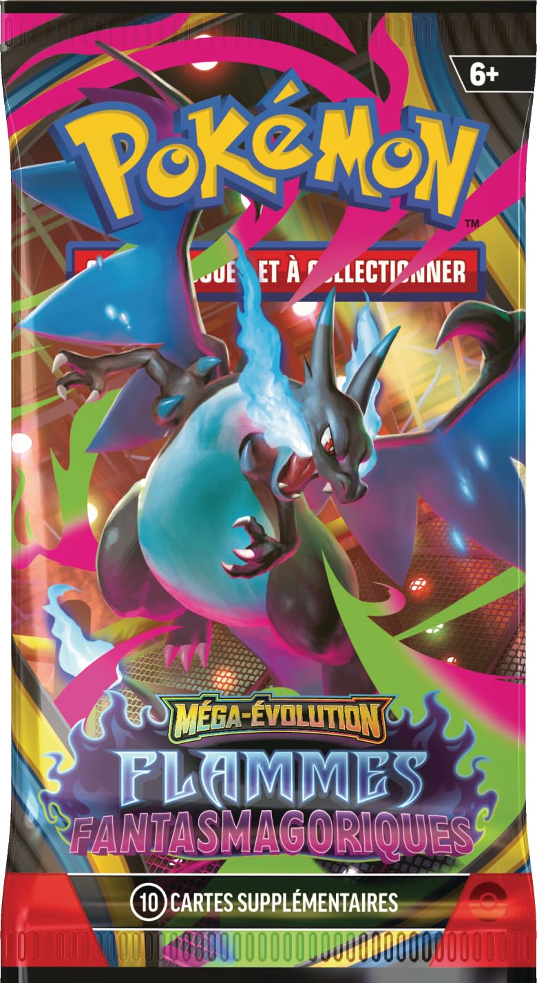Pokémon : présentoir de boosters Méga-Évolution – Flammes Fantasmagoriques du JCC Pokémon (18 boosters)
