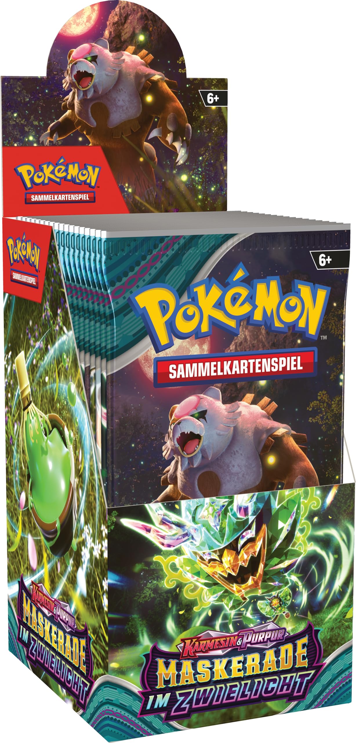 Pokémon - Jeu DE Cartes À Collectionner : BOÎTE D'EXPOSITION CARMESIN & Purple - Mascarade au crépuscule (18 boosters)