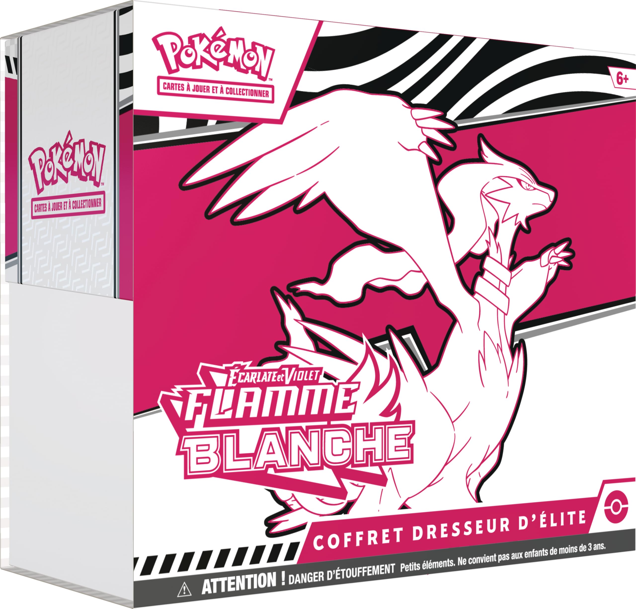 Pokémon: Coffret Dresseur d’élite Écarlate et Violet – Flamme Blanche – Reshiram (1 Carte Promo Entièrement Illustrée de Boréas, 9 Boosters et des Accessoires de Jeu Premium)