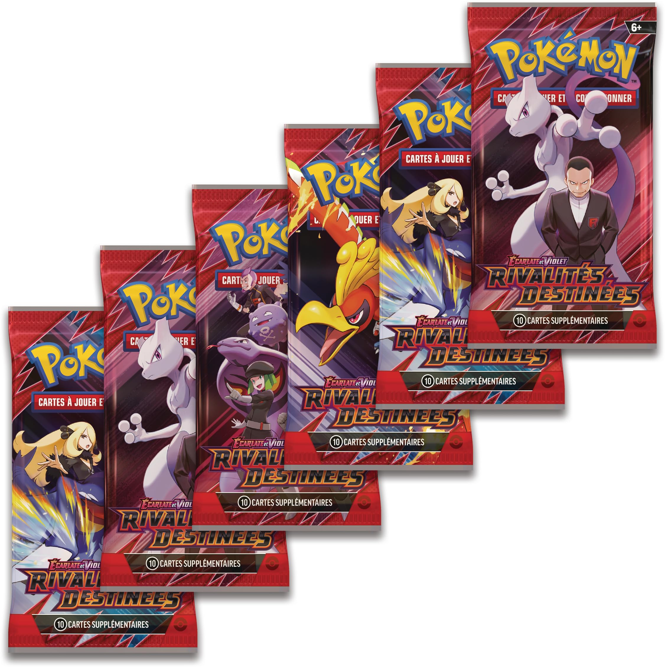 Pokémon: Lot de boosters Écarlate et Violet – Rivalités Destinées du JCC Pokémon (6 boosters)