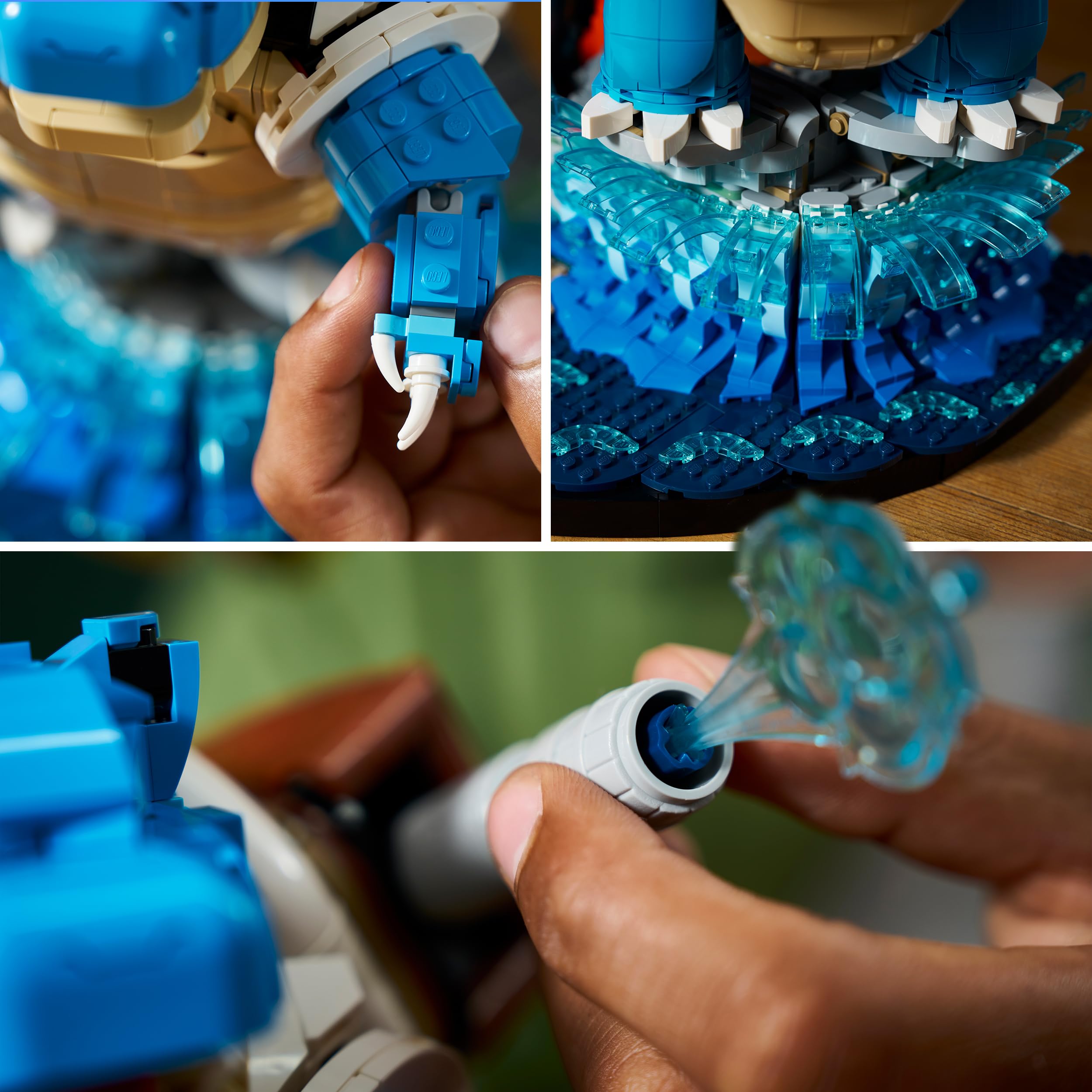 LEGO Pokémon Florizarre, Dracaufeu et Tortank - Set pour Adulte - Maquette 3D - 3 Figurines Anime pour Décoration DIY de Salon ou Bureau - Idée de Cadeau Gaming Collector pour Fans 72153