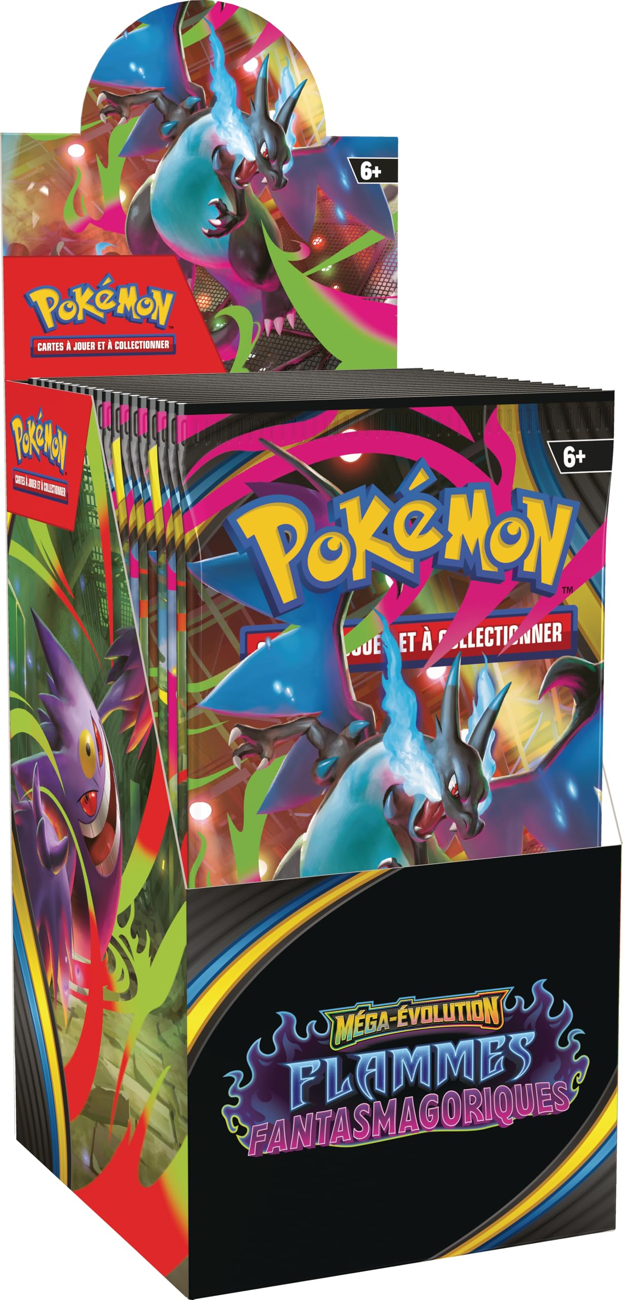 Pokémon : présentoir de boosters Méga-Évolution – Flammes Fantasmagoriques du JCC Pokémon (18 boosters)