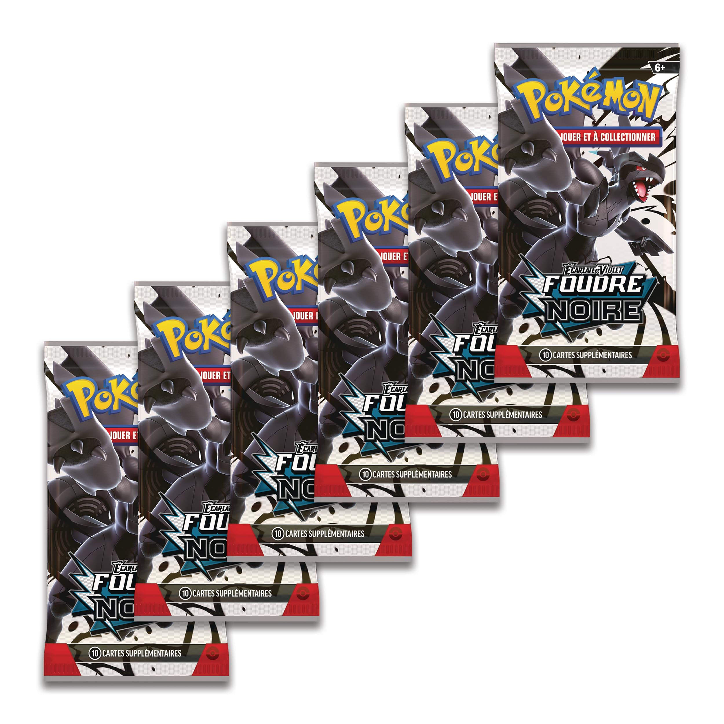 Pokémon : Lot de boosters Écarlate et Violet – Foudre Noire (6 boosters) du JCC Pokémon