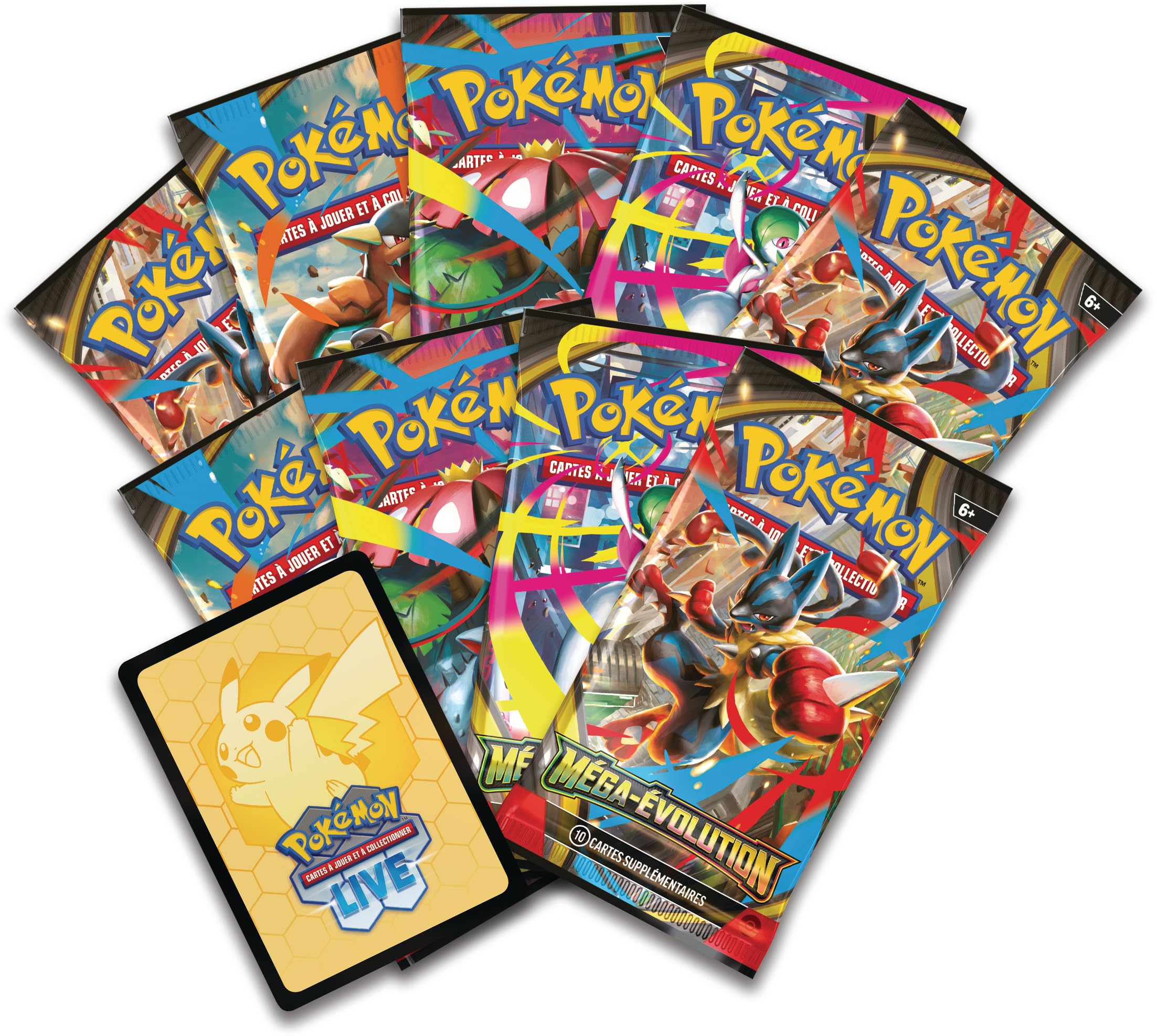 Pokémon : Coffret Dresseur d’élite Méga-Évolution – Lucario du JCC Pokémon (1 Carte Promo entièrement illustrée, 9 boosters et des Accessoires de Jeu Premium)