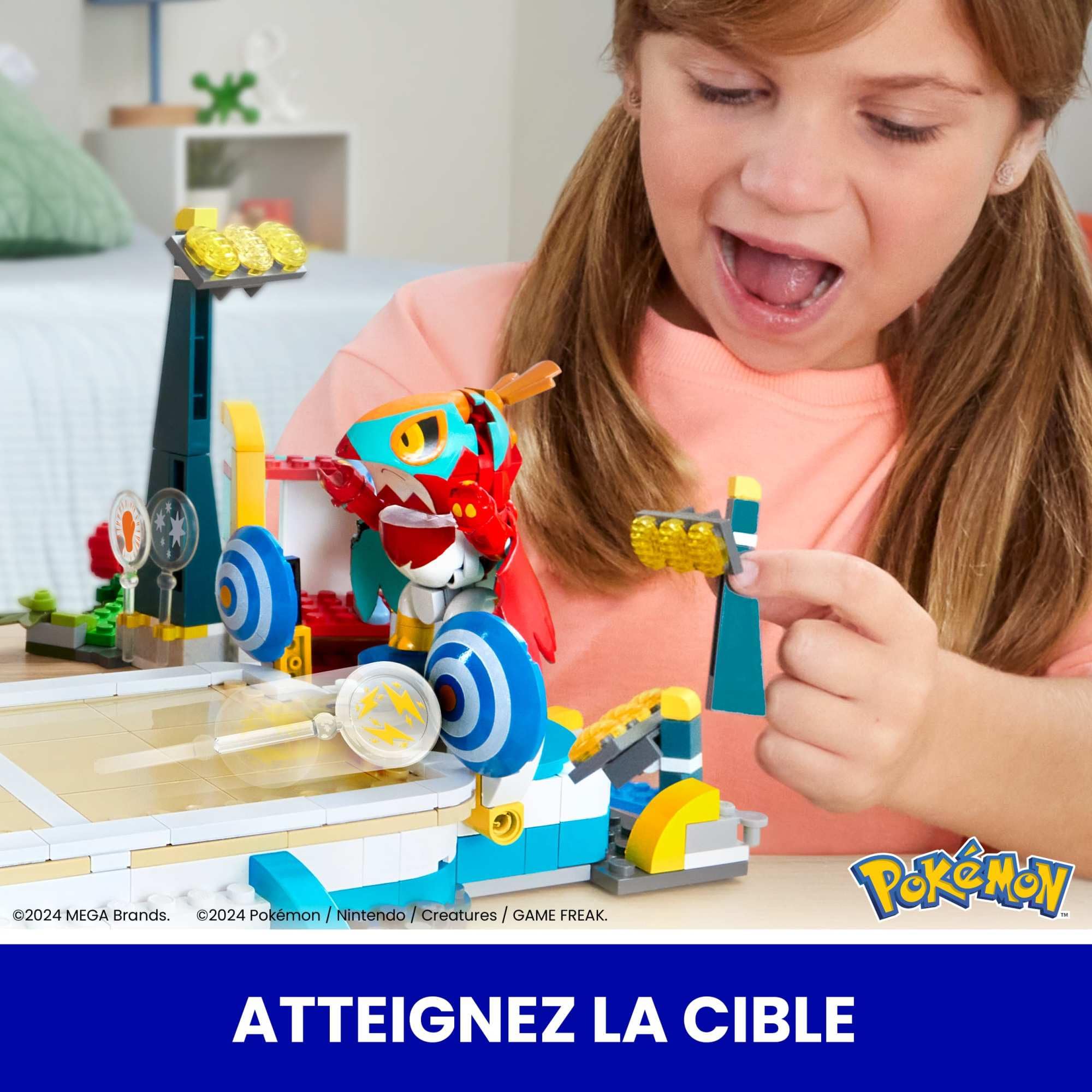 MEGA Pokémon Stade d’entraînement Adventure Builder avec 1 101 pièces, jeu de combat et 5 figurines articulées pour enfants, HWR82