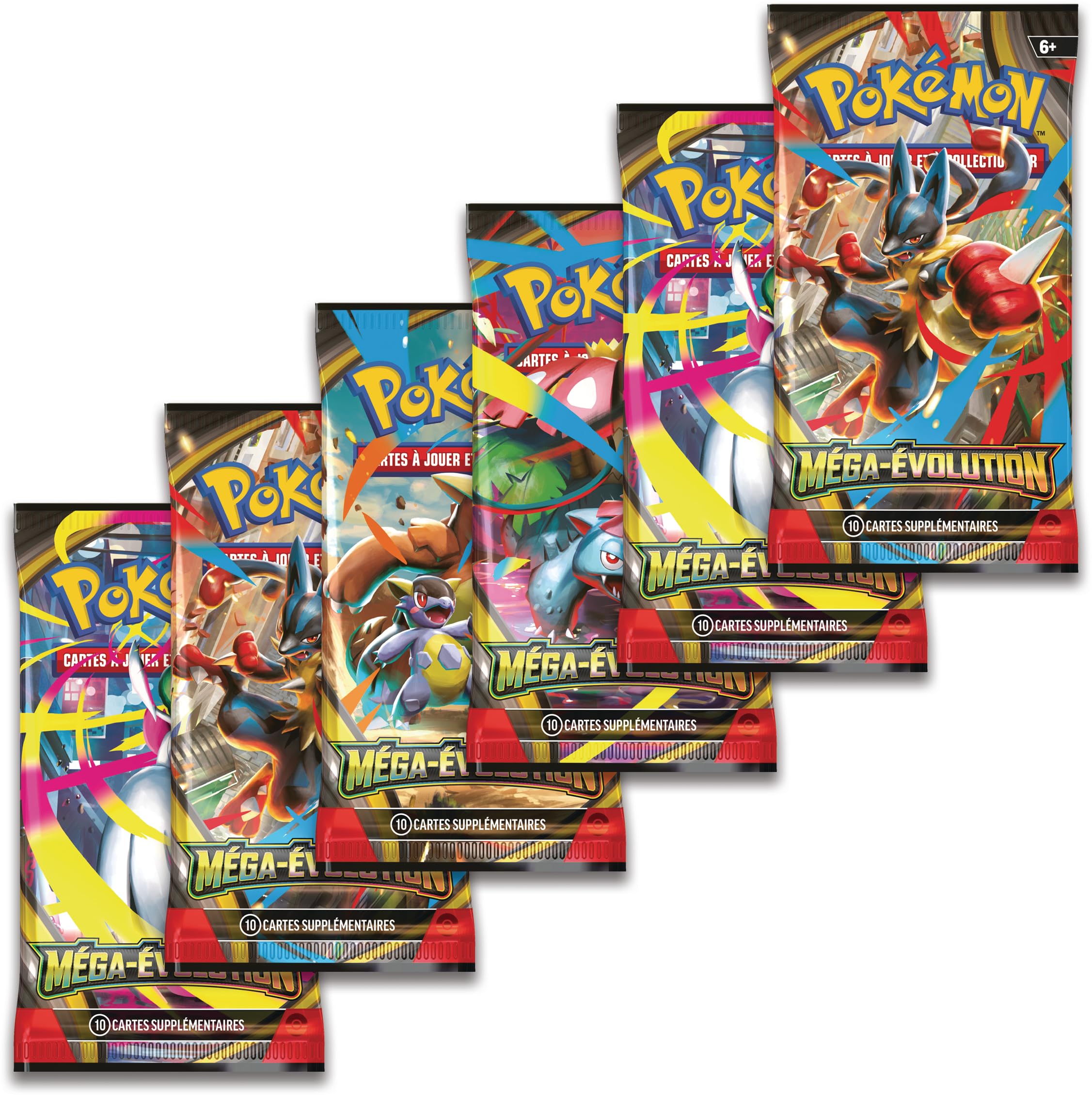Pokémon : Lot de boosters Méga-Évolution du JCC Pokémon (6 boosters)